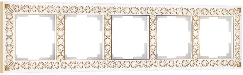 Рамка универсальная Werkel Antik 5-м. металл белое золото картинка